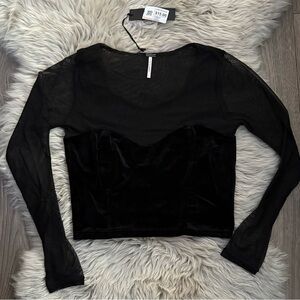 Elegant Black Long Sleeve Women's Top
